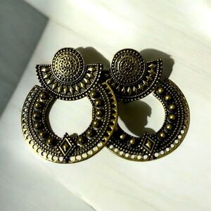 Antique Brass Statement Earrings